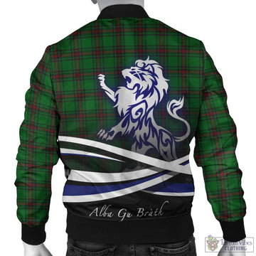 Halkerston Tartan Bomber Jacket with Alba Gu Brath Regal Lion Emblem - Tartan Vibes Clothing