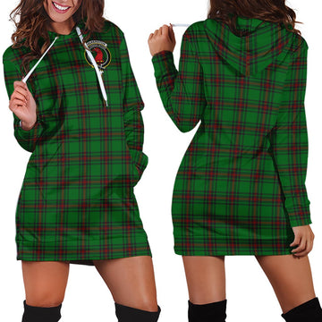 Halkerston Tartan Hoodie Dress with Family Crest - Tartan Vibes Clothing