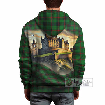 Halkerston Tartan Family Crest Hoodie with Scottish Ancient Castle Style - Tartan Vibes Clothing