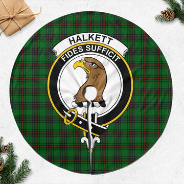 Halkett Tartan Christmas Tree Skirt with Family Crest