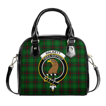 Halkett Tartan Shoulder Handbags with Family Crest