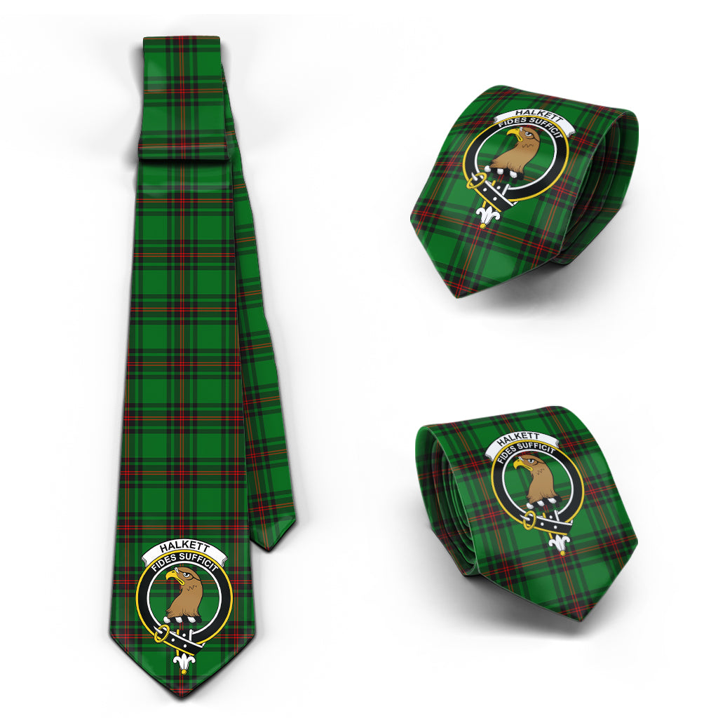 Halkett Tartan Classic Necktie with Family Crest Necktie One Size - Tartan Vibes Clothing