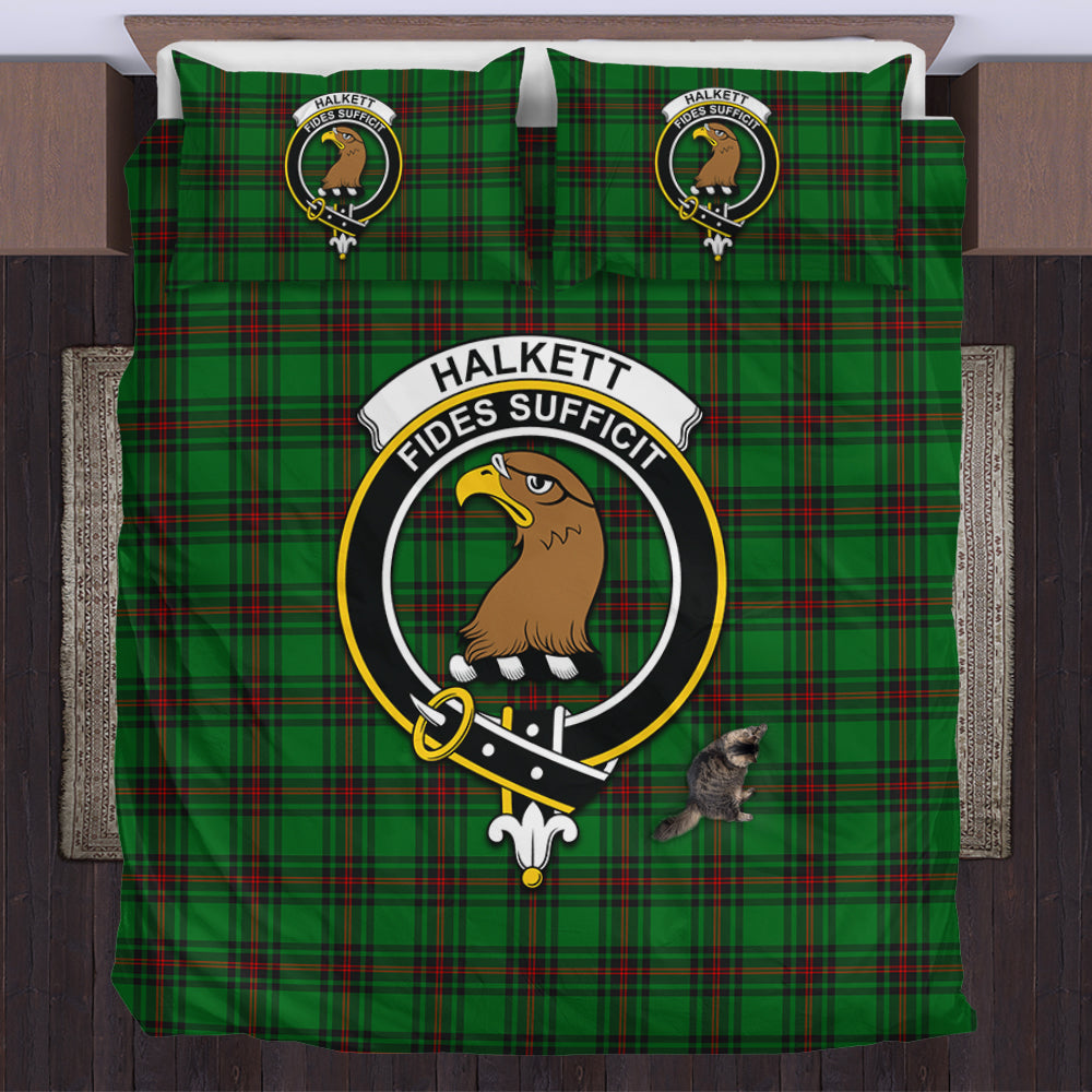 Halkett Tartan Bedding Set with Family Crest US Bedding Set - Tartan Vibes Clothing