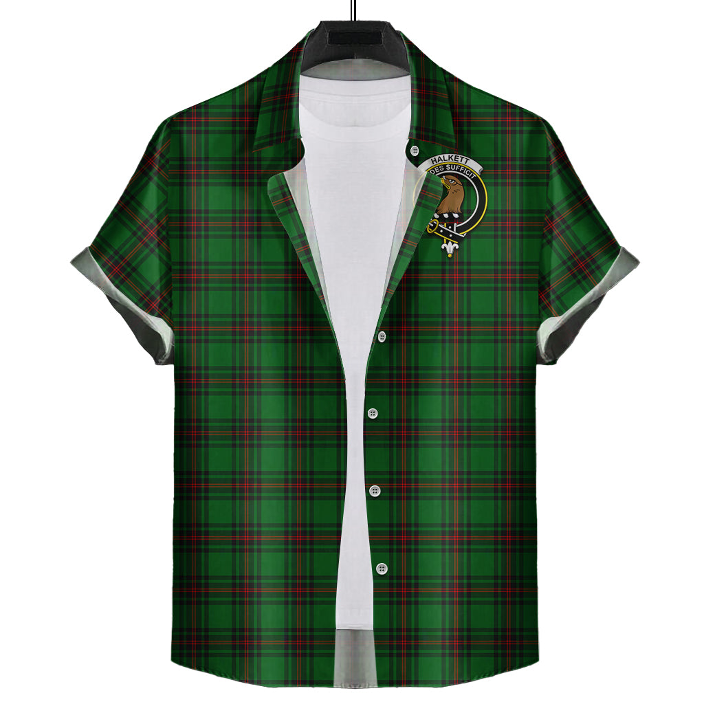 halkett-tartan-short-sleeve-button-down-shirt-with-family-crest