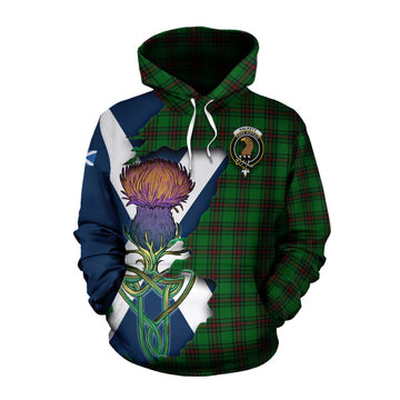 Halkett Tartan Family Crest Cotton Hoodie Scottish Thistle Celtic Inspired Pullover Hoodie XS - Tartan Vibes Clothing