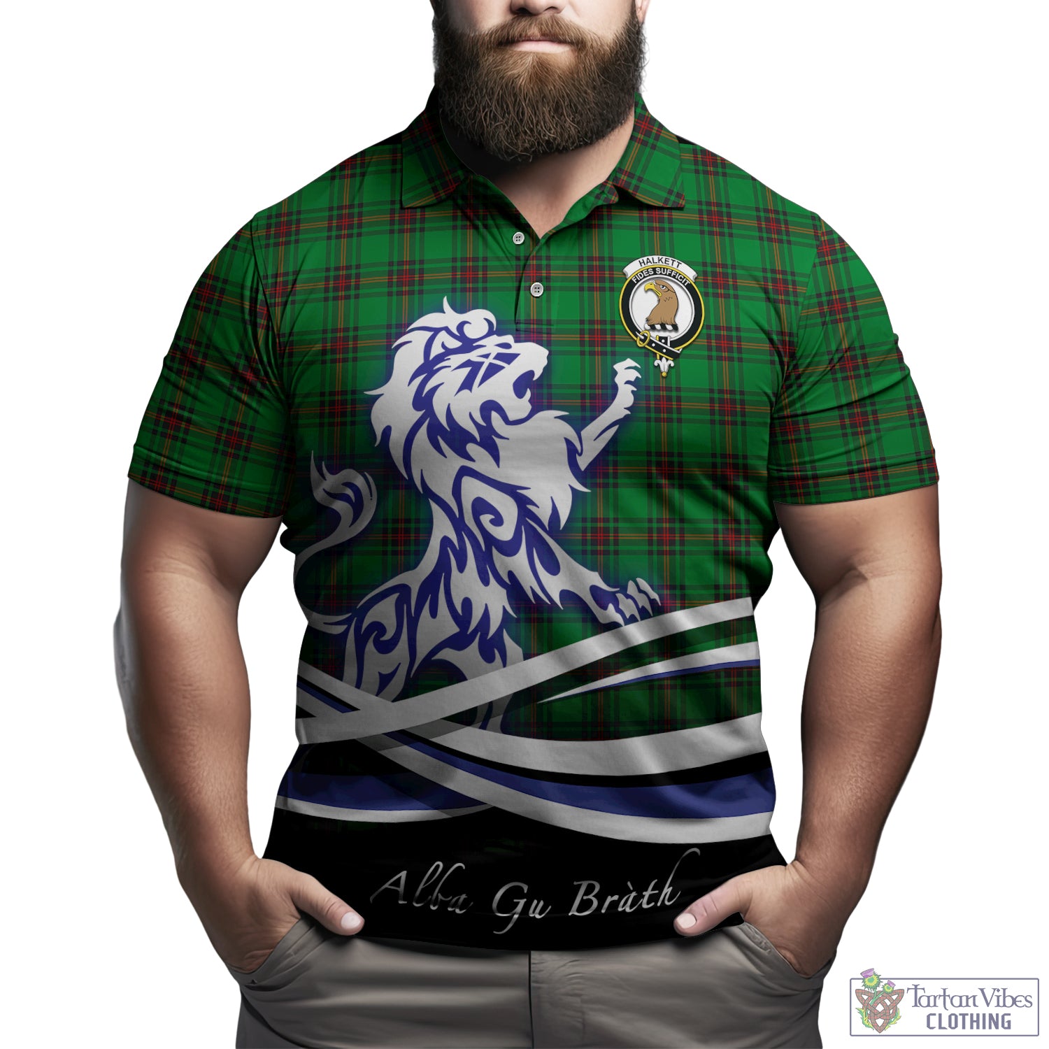 halkett-tartan-polo-shirt-with-alba-gu-brath-regal-lion-emblem