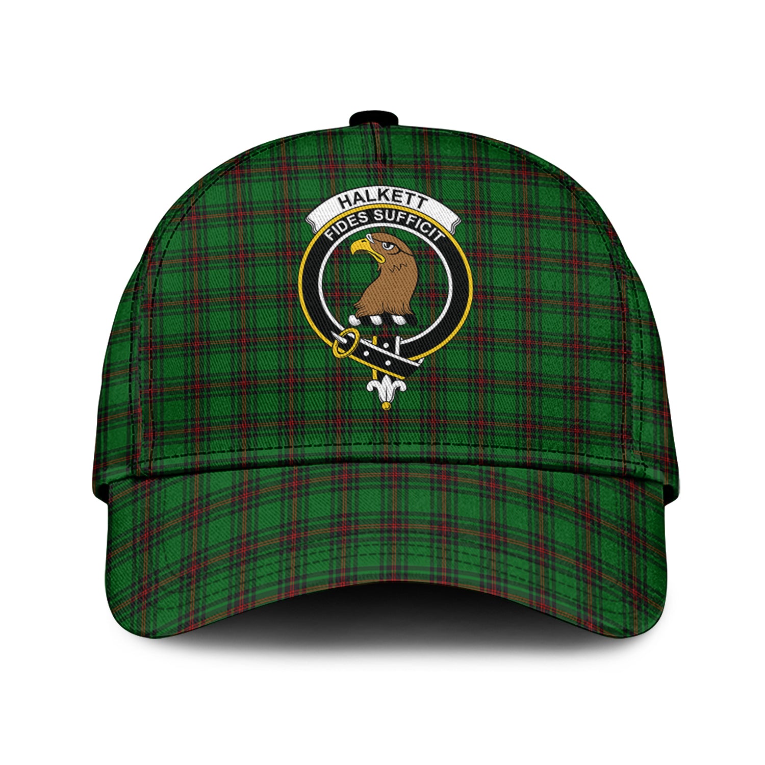 Halkett Tartan Classic Cap with Family Crest Classic Cap Universal Fit - Tartan Vibes Clothing