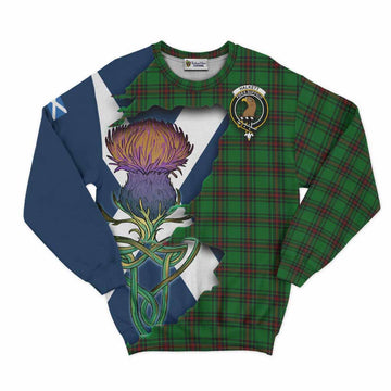 Halkett Tartan Family Crest Sweatshirt Scottish Thistle Celtic Inspired Unisex - Tartan Vibes Clothing