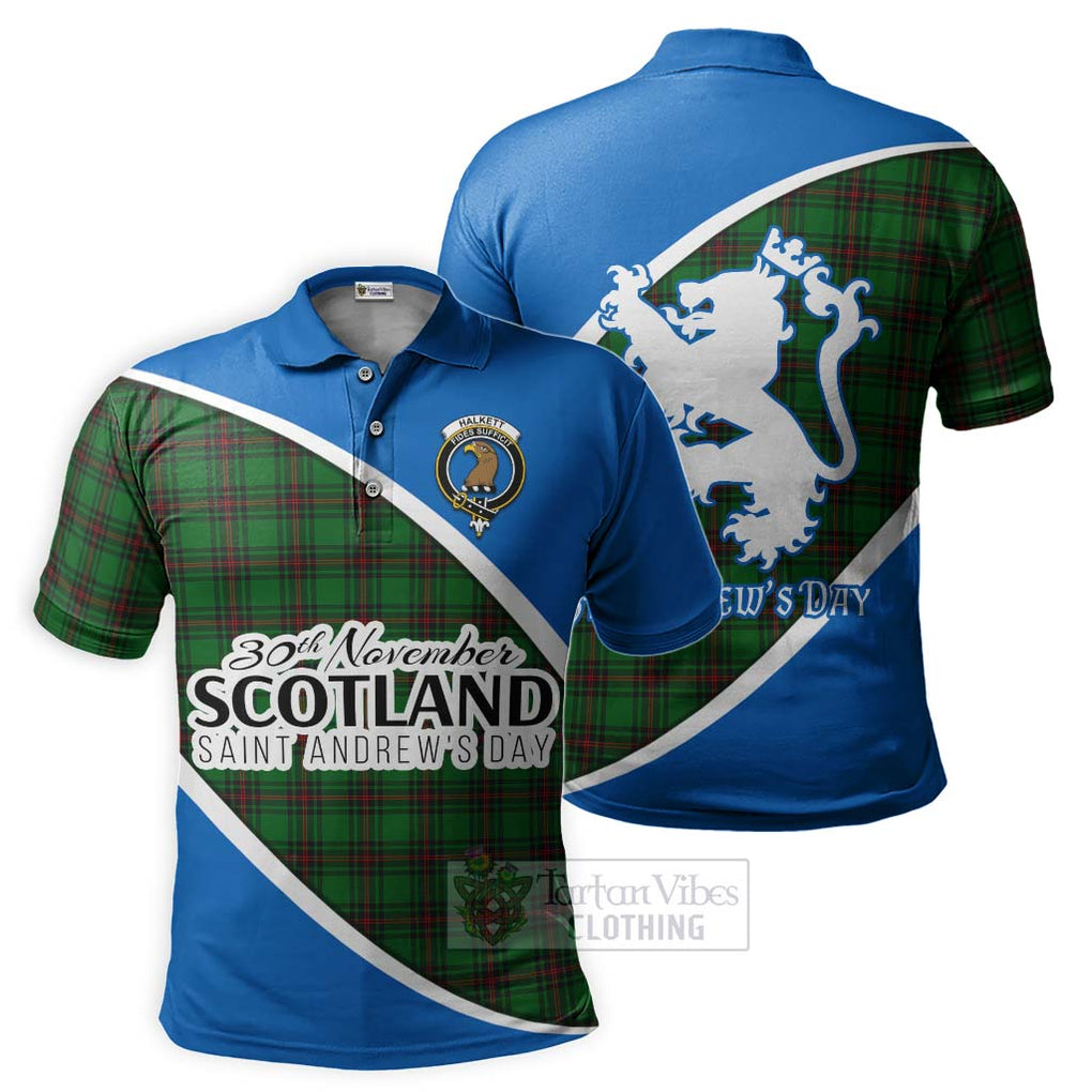 Tartan Vibes Clothing Halkett Family Crest Tartan Polo Shirt Celebrate Saint Andrew's Day in Style