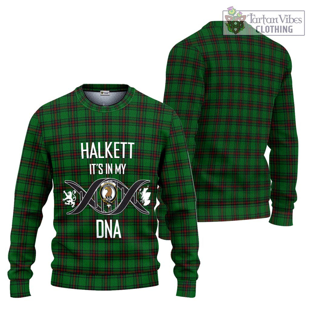 Halkett Tartan Knitted Sweater with Family Crest DNA In Me Style Unisex - Tartanvibesclothing Shop