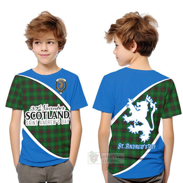 Halkett Family Crest Tartan Kid T-Shirt Celebrate Saint Andrew's Day in Style