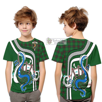 Halkett Tartan Kid T-Shirt with Epic Bagpipe Style