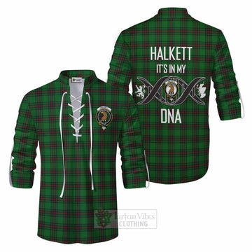 Halkett Tartan Ghillie Kilt Shirt with Family Crest DNA In Me Style