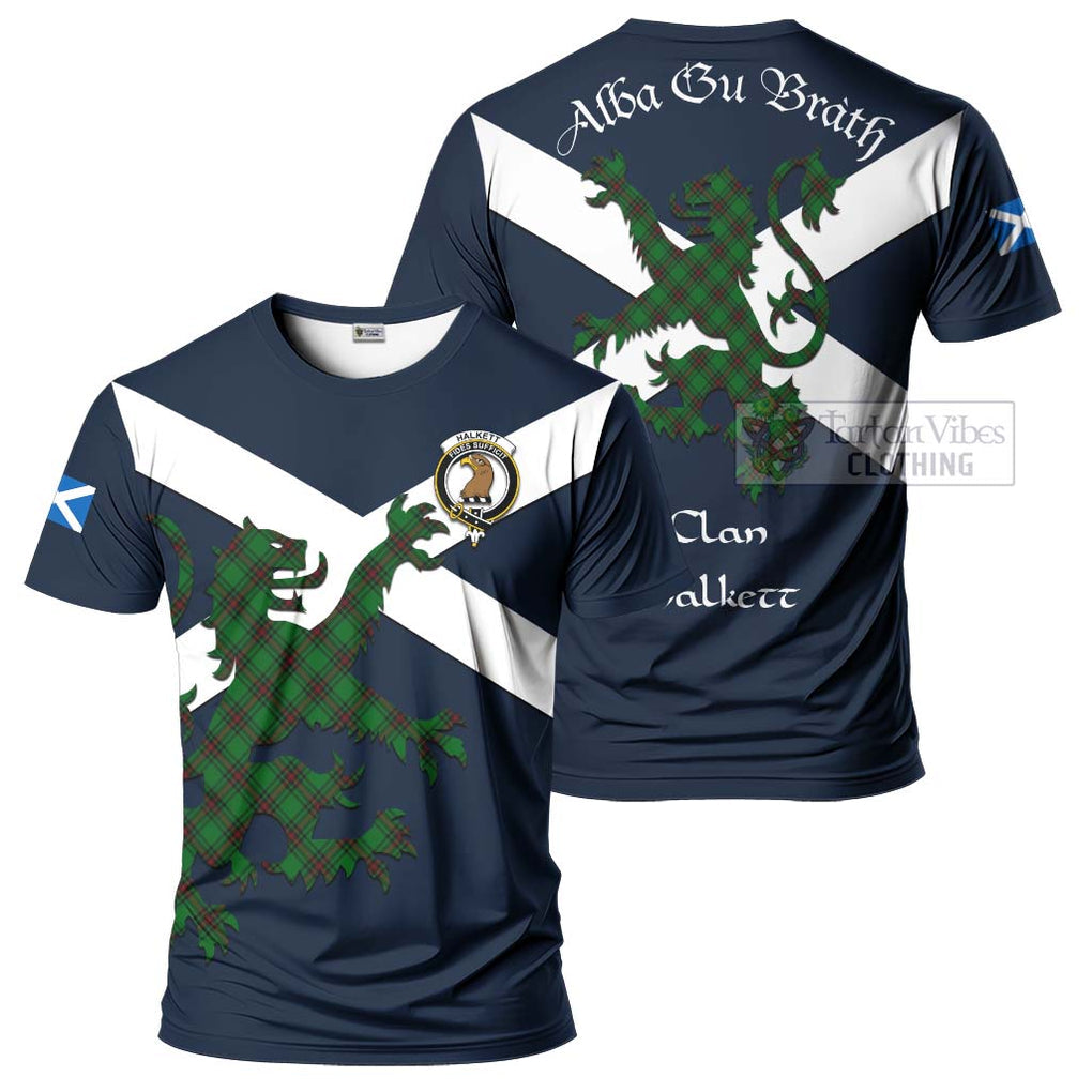 Tartan Vibes Clothing Halkett Tartan Lion Rampant T-Shirt – Proudly Display Your Heritage with Alba Gu Brath and Clan Name