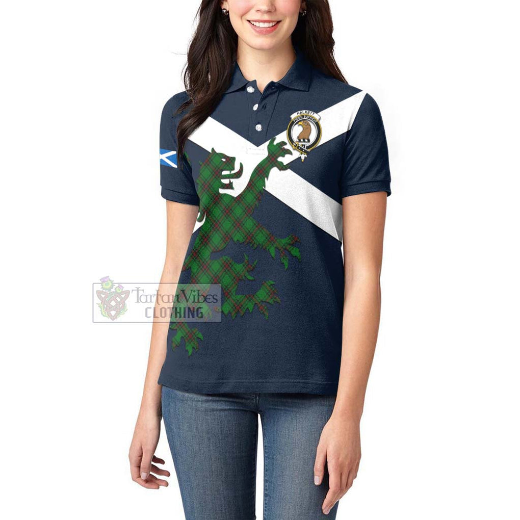 Tartan Vibes Clothing Halkett Tartan Lion Rampant Women's Polo Shirt – Proudly Display Your Heritage with Alba Gu Brath and Clan Name