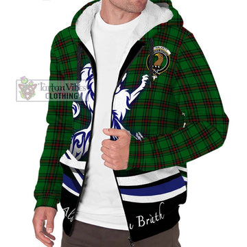 Halkett Tartan Sherpa Hoodie with Alba Gu Brath Regal Lion Emblem