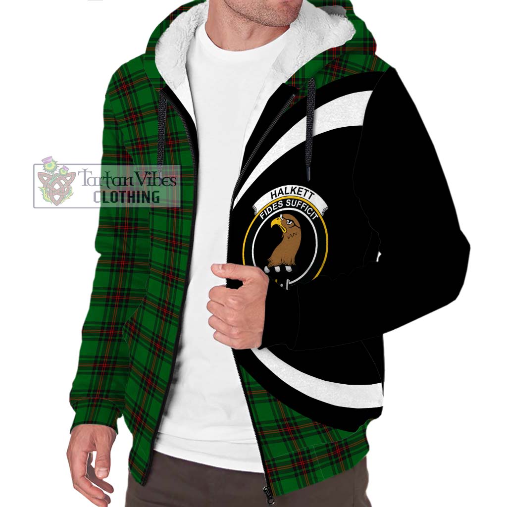 Tartan Vibes Clothing Halkett Tartan Sherpa Hoodie with Family Crest Circle Style