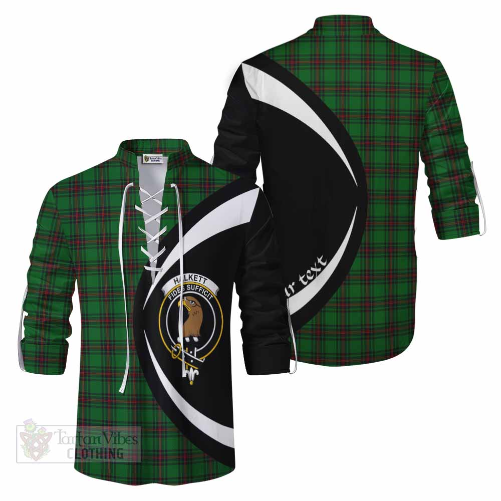 Tartan Vibes Clothing Halkett Tartan Ghillie Kilt Shirt with Family Crest Circle Style