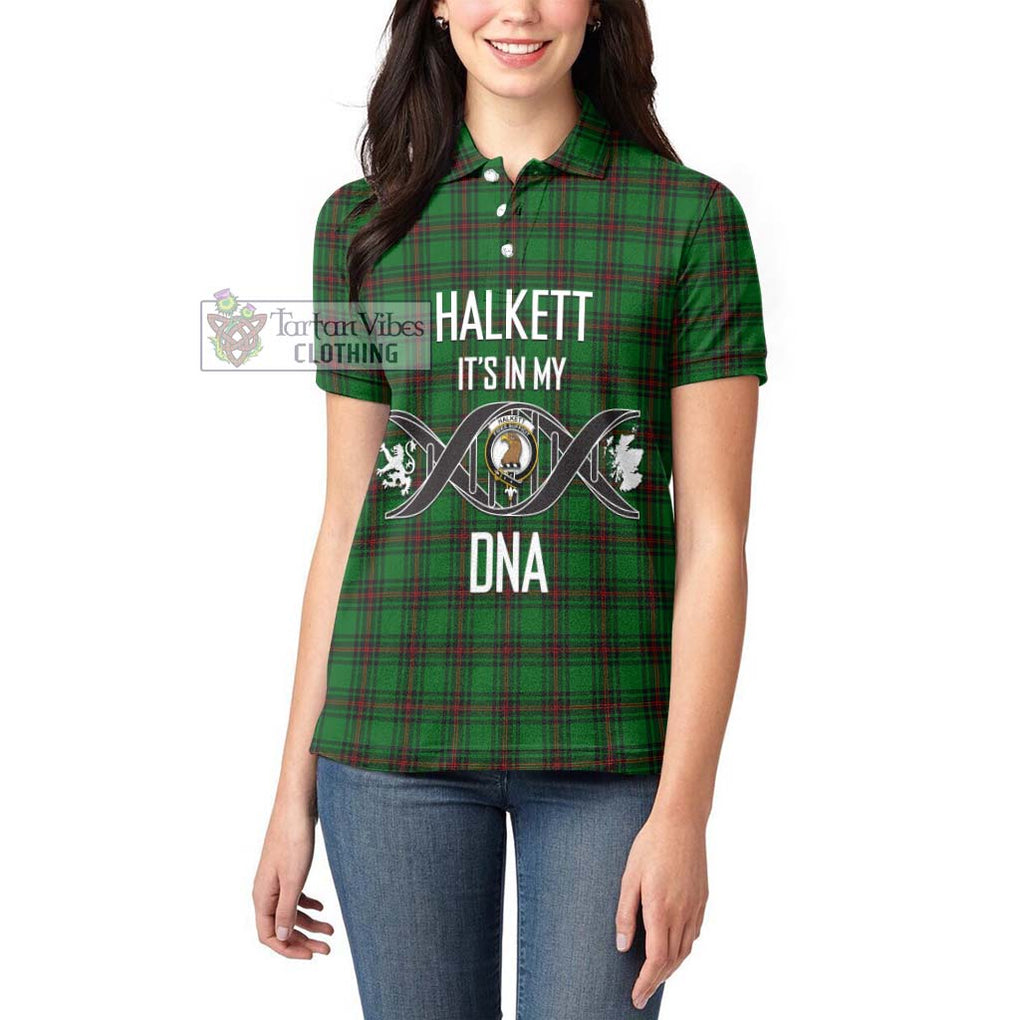 Halkett Tartan Women's Polo Shirt with Family Crest DNA In Me Style Women - Tartanvibesclothing Shop