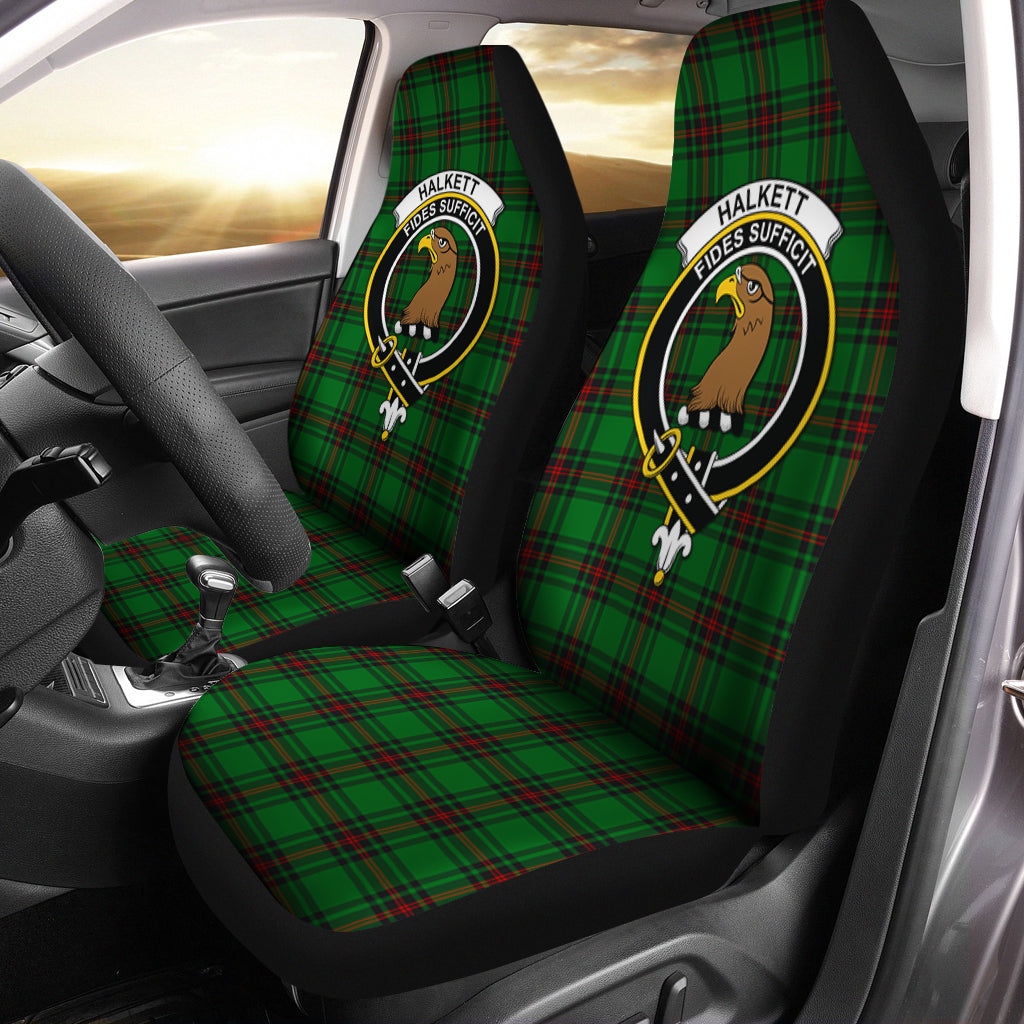 Halkett Tartan Car Seat Cover with Family Crest One Size - Tartanvibesclothing