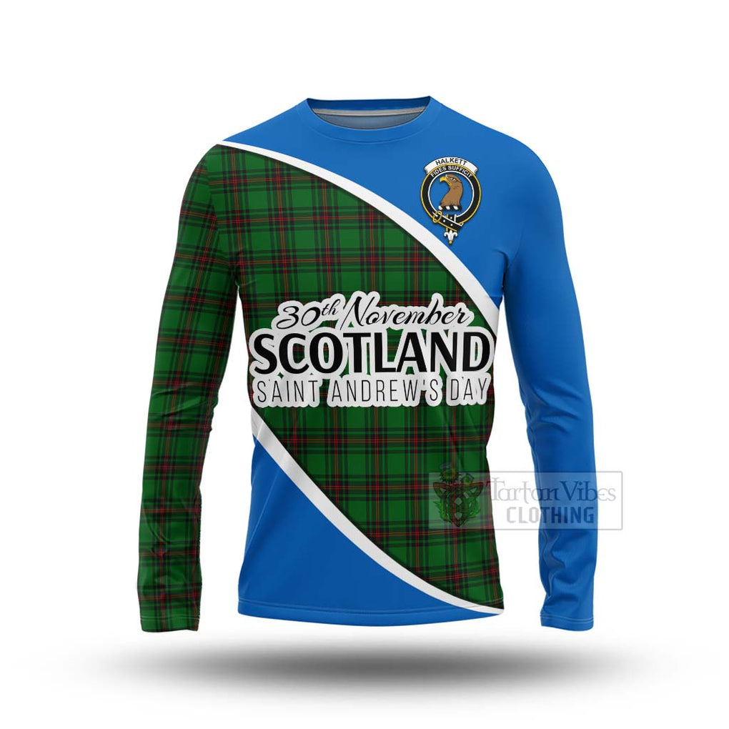 Tartan Vibes Clothing Halkett Family Crest Tartan Long Sleeve T-Shirt Celebrate Saint Andrew's Day in Style