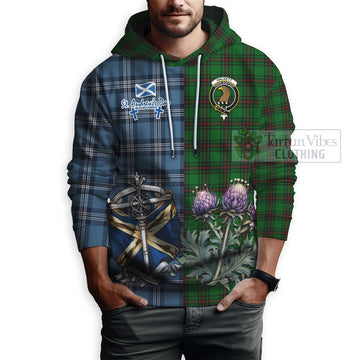 Halkett Tartan Hoodie Happy St. Andrew's Day Half Tartan Style