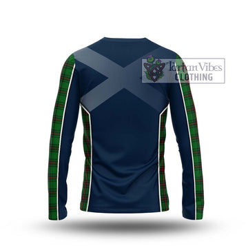 Halkett Tartan Long Sleeve T-Shirt with Family Crest and Lion Rampant Vibes Sport Style