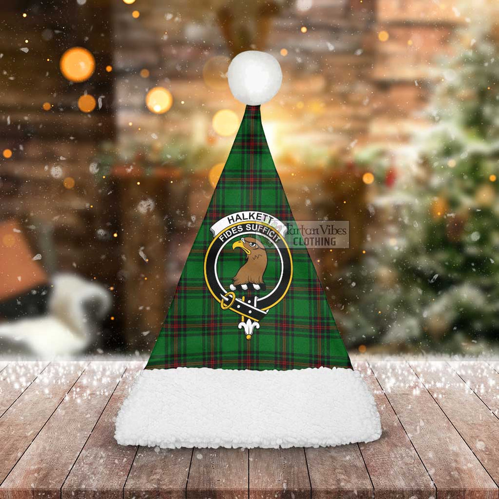 Tartan Vibes Clothing Halkett Tartan Christmas Santa Hats with Family Crest