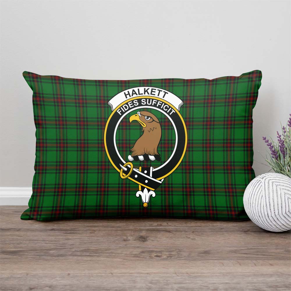 Halkett Tartan Pillow Cover with Family Crest Rectangle Pillow Cover - Tartanvibesclothing