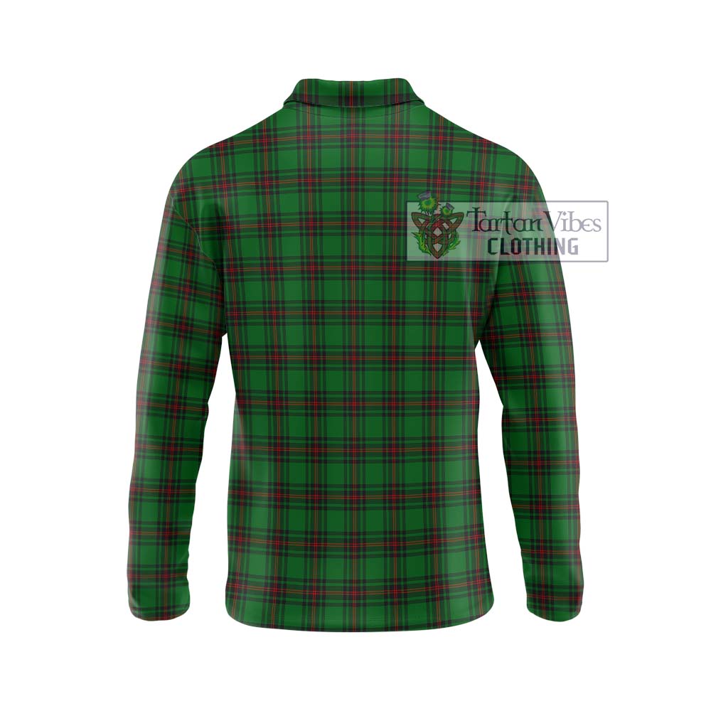 Halkett Tartan Long Sleeve Polo Shirt with Family Crest DNA In Me Style - Tartanvibesclothing Shop