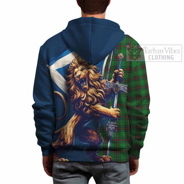 Halkett Tartan Family Crest Hoodie with Scottish Majestic Lion