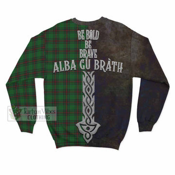 Halkett Tartan Family Crest Sweatshirt Alba Gu Brath Be Brave Lion Ancient Style - Tartan Vibes Clothing