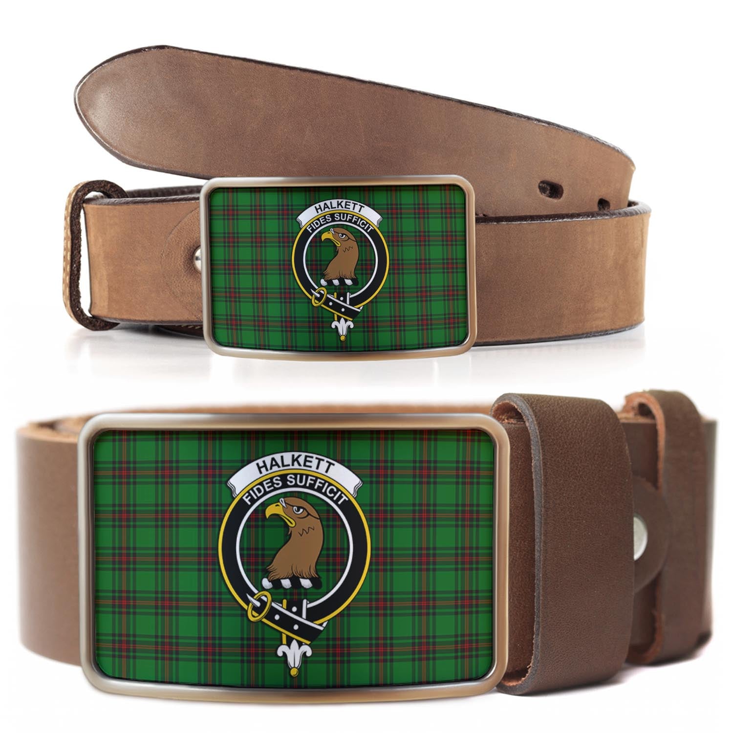 Halkett Tartan Belt Buckles with Family Crest - Tartan Vibes Clothing