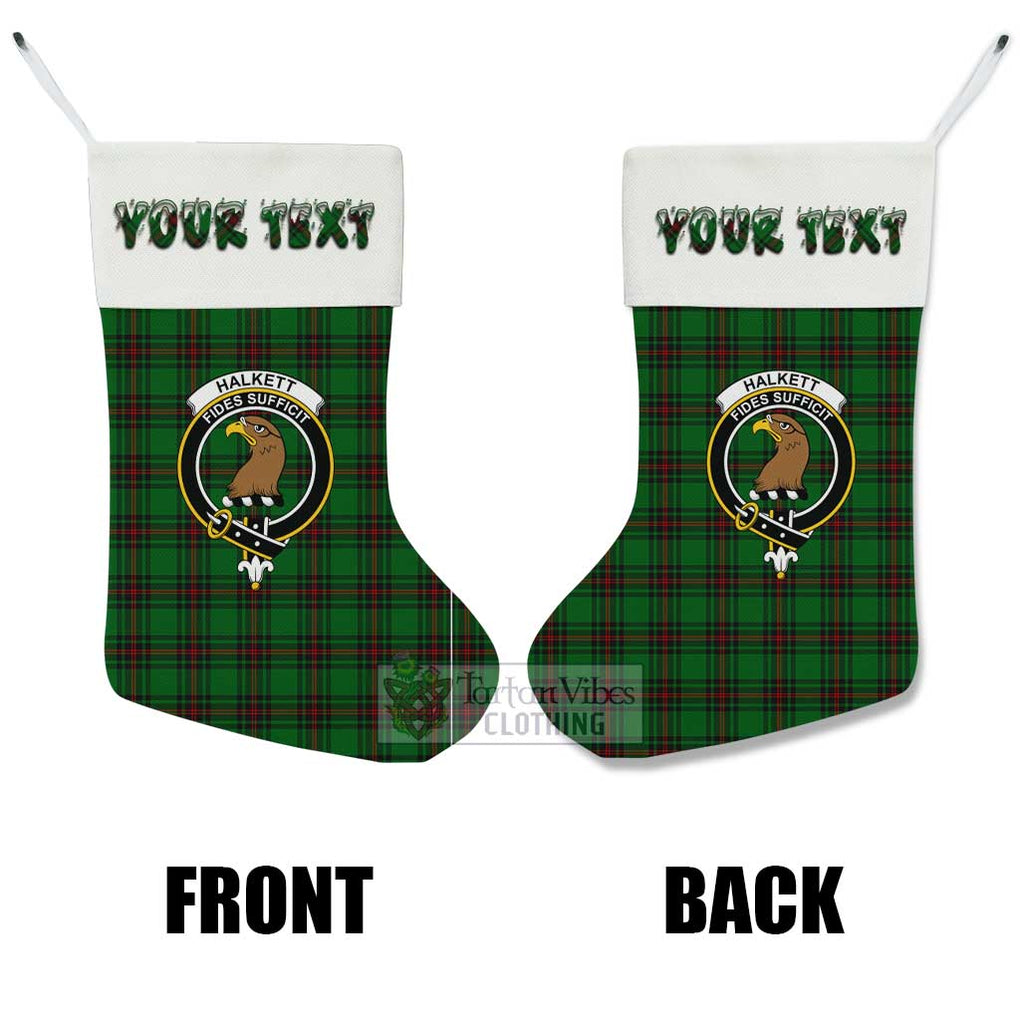 Tartan Vibes Clothing Halkett Tartan Family Crest Christmas Stocking with Personalized Text