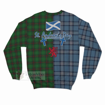 Halkett Tartan Sweatshirt Happy St. Andrew's Day Half Tartan Style