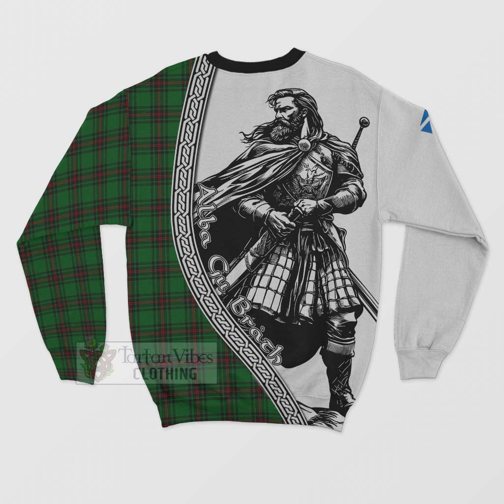 Tartan Vibes Clothing Halkett Tartan Clan Crest Sweatshirt with Highlander Warrior Celtic Style