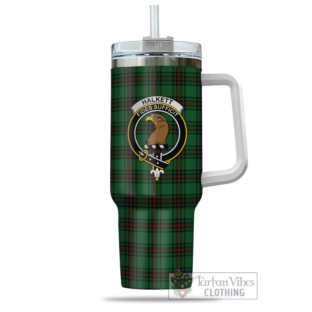 Tartan Vibes Clothing Halkett Tartan and Family Crest Tumbler with Handle