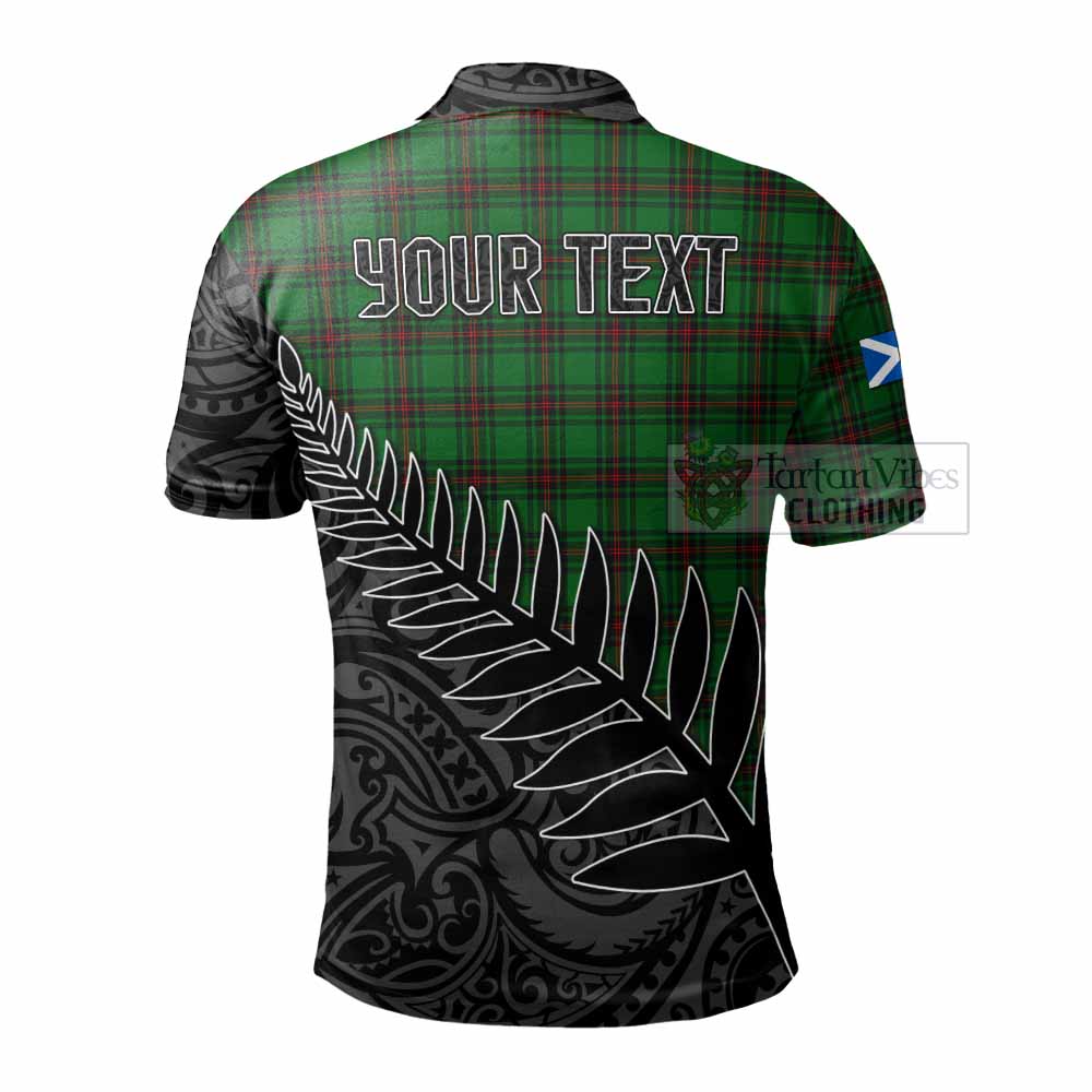 Tartan Vibes Clothing Halkett Crest Tartan Polo Shirt with New Zealand Silver Fern Half Style