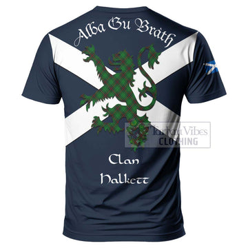 Halkett Tartan Lion Rampant T-Shirt Proudly Display Your Heritage with Alba Gu Brath and Clan Name