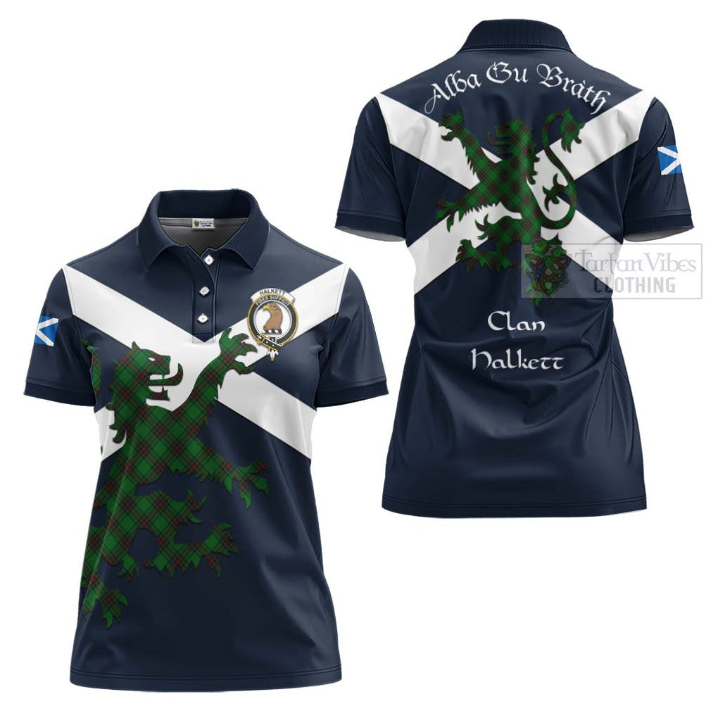 Tartan Vibes Clothing Halkett Tartan Lion Rampant Women's Polo Shirt – Proudly Display Your Heritage with Alba Gu Brath and Clan Name