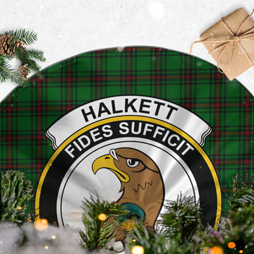 Halkett Tartan Christmas Tree Skirt with Family Crest