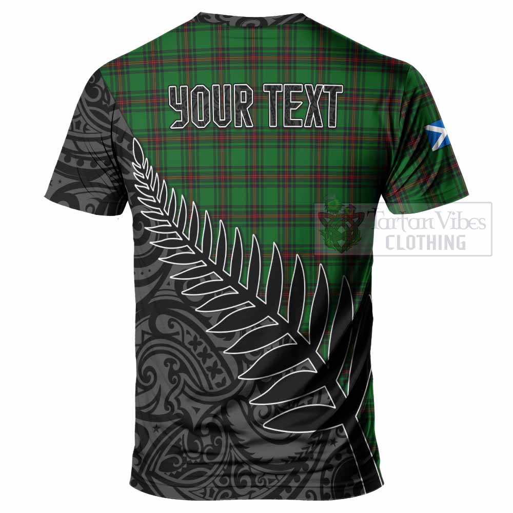 Tartan Vibes Clothing Halkett Crest Tartan T-Shirt with New Zealand Silver Fern Half Style