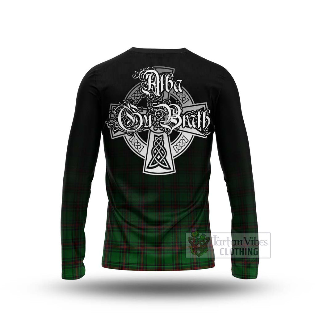 Tartan Vibes Clothing Halkett Tartan Long Sleeve T-Shirt Featuring Alba Gu Brath Family Crest Celtic Inspired