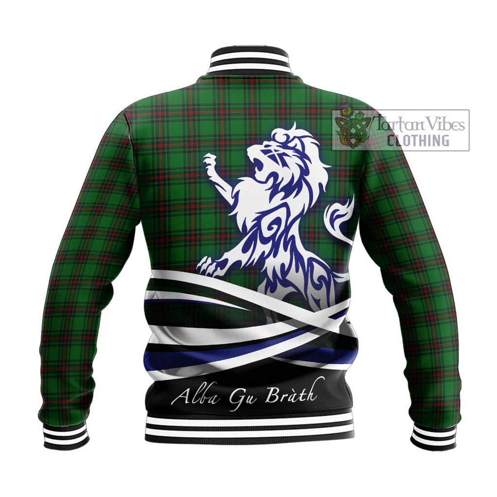 Halkett Tartan Baseball Jacket with Alba Gu Brath Regal Lion Emblem - Tartanvibesclothing Shop