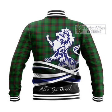 Halkett Tartan Baseball Jacket with Alba Gu Brath Regal Lion Emblem