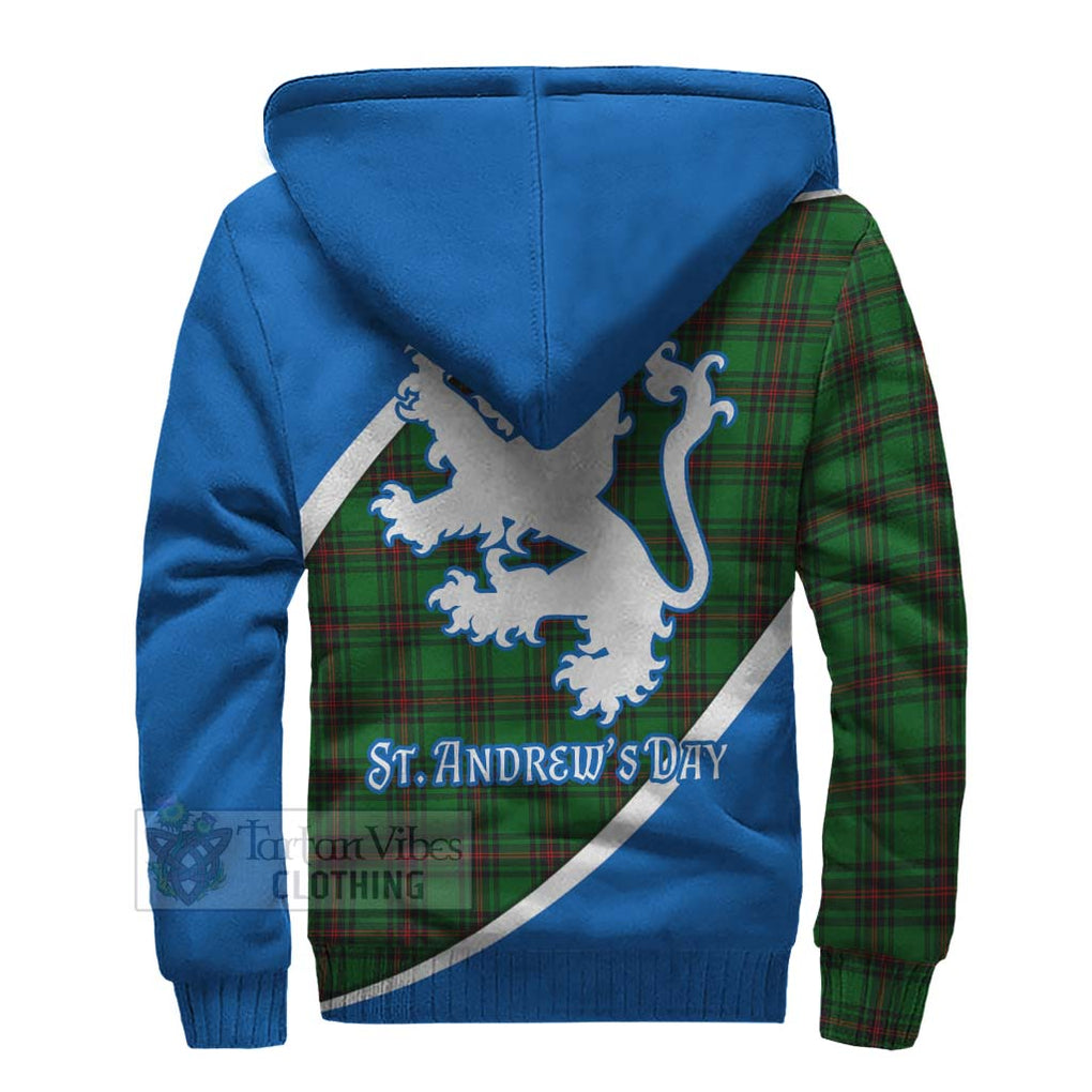 Tartan Vibes Clothing Halkett Family Crest Tartan Sherpa Hoodie Celebrate Saint Andrew's Day in Style