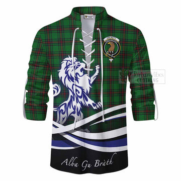 Halkett Tartan Ghillie Kilt Shirt with Alba Gu Brath Regal Lion Emblem