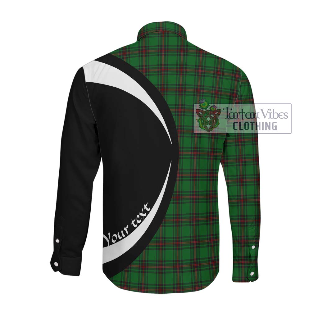 Tartan Vibes Clothing Halkett Tartan Long Sleeve Button Up with Family Crest Circle Style