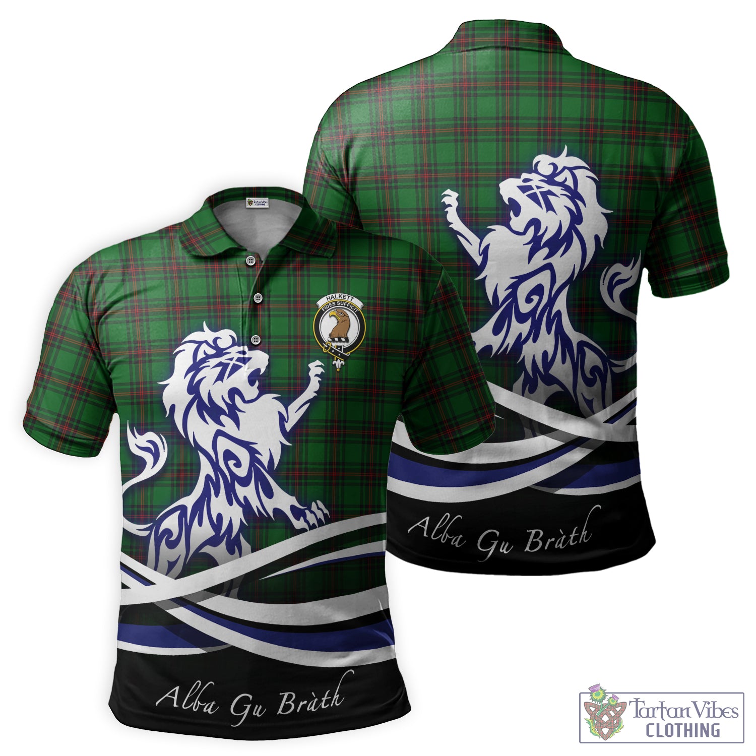 halkett-tartan-polo-shirt-with-alba-gu-brath-regal-lion-emblem