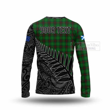 Halkett Crest Tartan Long Sleeve T-Shirt with New Zealand Silver Fern Half Style